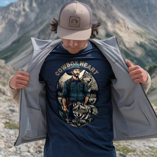 T-shirt Cowboy Coeur et âme de loup - Esprit sauvage