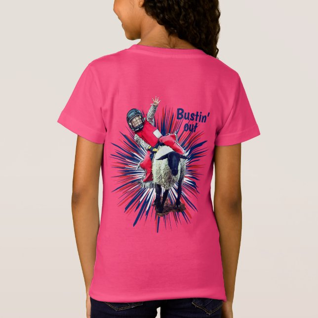 T-Shirt Cowboy Cowgirl Rodeo Occidental Lutte de Mouton  (Dos)