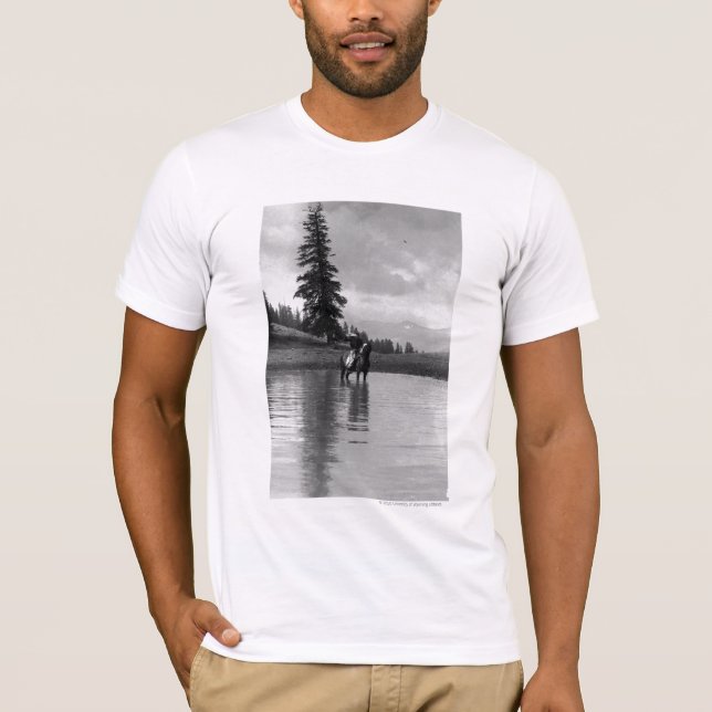 T-shirt Cowboy dans un étang (Devant)