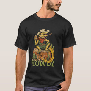 T-shirt Cowboy Dragon Barbu Howdy Style Vintage Lézard R
