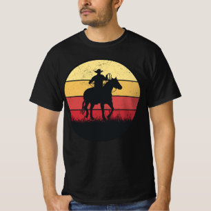 T-shirt Cowboy équitation Cheval Sunset Vintage Texas Boy