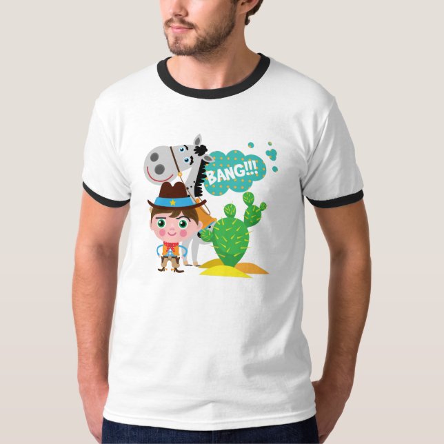 T-shirt Cowboy et cheval (Devant)
