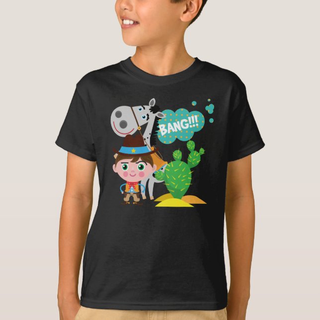 T-shirt Cowboy et cheval (Devant)
