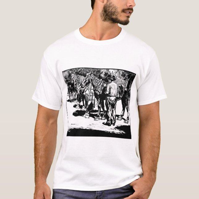 T-shirt Cowboy et cheval Pays Western Rodeo Art (Devant)