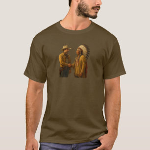 T-shirt Cowboy et la poignée de main indienne - Wild West 