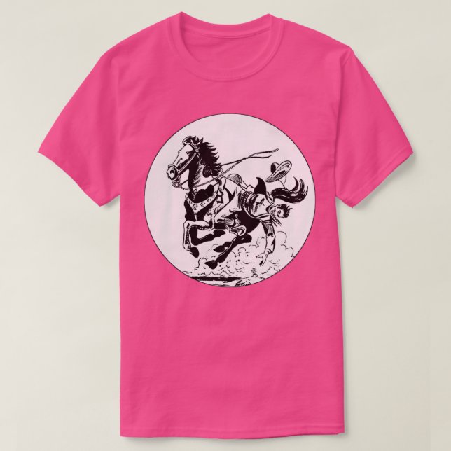 T-shirt cowboy falling from horse (Design devant)