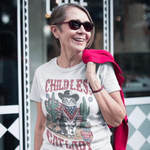 T-shirt cowboy femme de chat sans enfant pour kamala harri