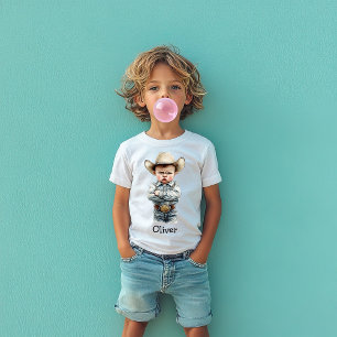 T-shirt Cowboy Grognon Personnalisé en Tenue de Denim