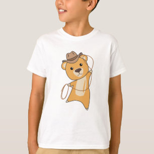 T-shirt Cowboy Jaune Ours Petit Ours Teddy Ours Lasso