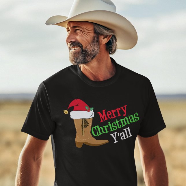T-shirt Cowboy Joyeux Noël Yall (Créateur téléchargé)