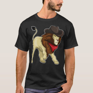 T-shirt Cowboy Lion chapeau de cowboy