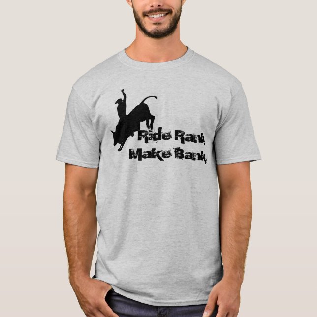 T-shirt Cowboy luxuriant de rodéo d'équitation de Taureau (Devant)