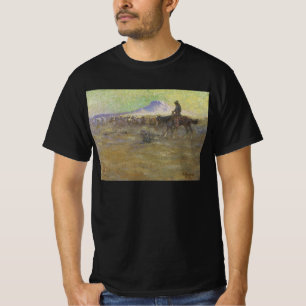 T-shirt Cowboy menant du bétail dans la prairie par Lon Me