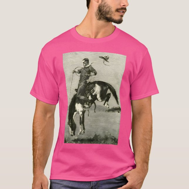 T-shirt Cowboy Rodeo Horse Western Country Bronco Riding U (Devant)
