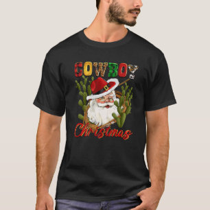 T-shirt Cowboy Santa Claus Noël Western Cactus Buffle