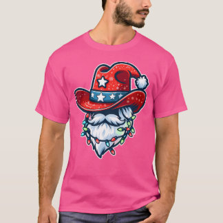 T-shirt Cowboy Santa Hat Xmas Reindee Rodéo Noël En