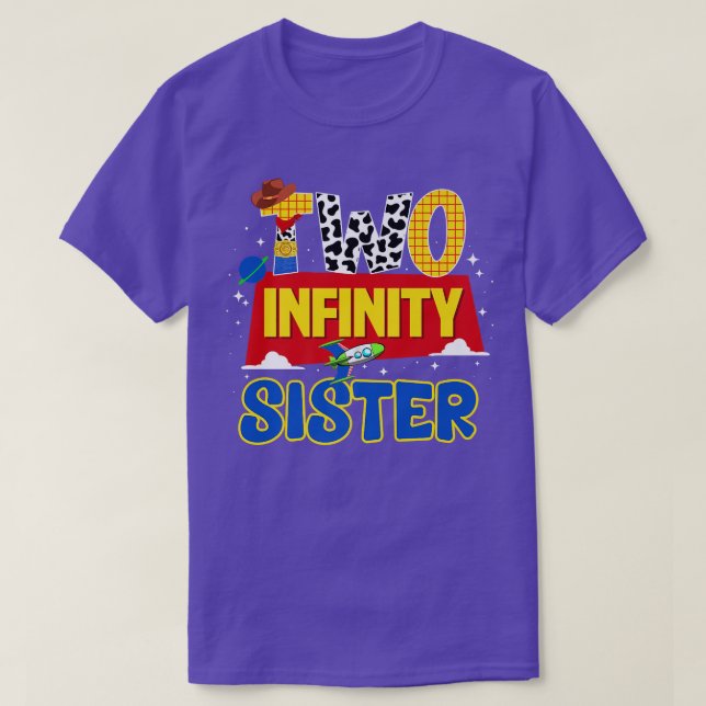 T-shirt Cowboy Sister Two Infinity And Beyond Birthday Dec (Design devant)
