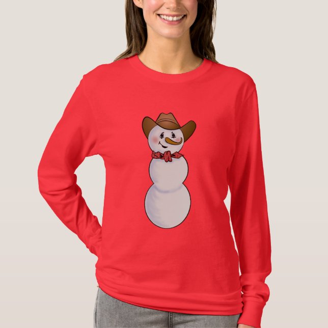 T-shirt Cowboy Snowman avec Bandana rouge (Devant)