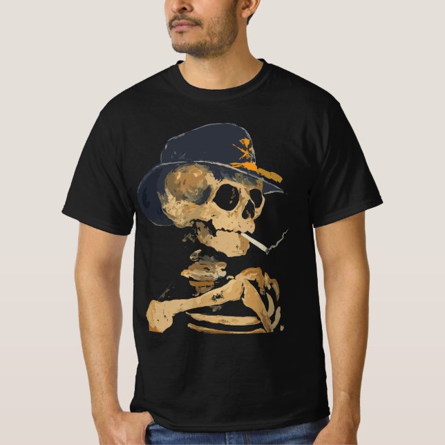 T-shirt Cowboy squelette fumeur (Devant)