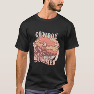 T-shirt Cowboy Summer Retro Western Beach Palmier été