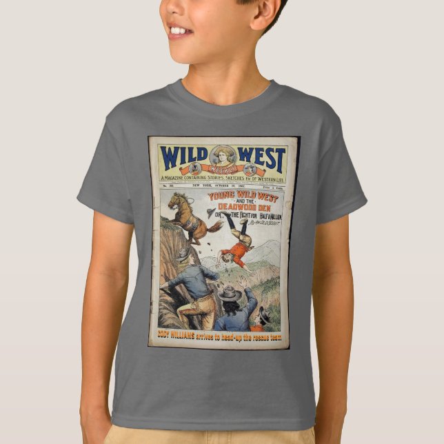 T-shirt Cowboy Wild West Personnalisez le nom et le texte  (Devant)