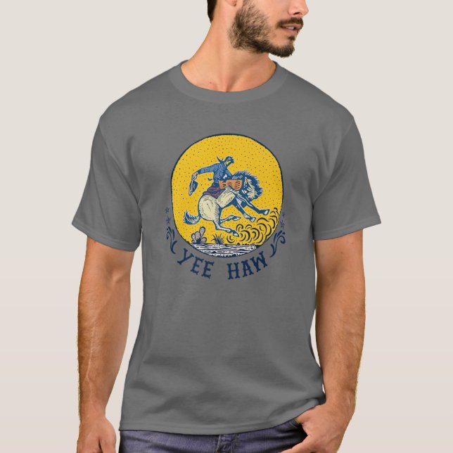 T-shirt Cowboy Yeehaw Western Country Cowgirls Horse (Devant)