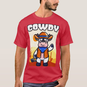 T-shirt Cowdy Funny Costume de vache cow-boy Western Ranch