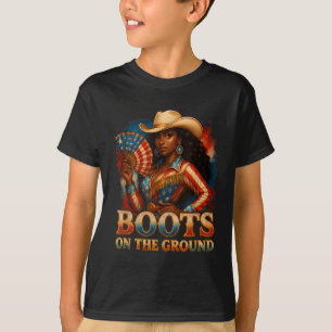 T-shirt Cowgirl 4 juillet Toutes Les Bottes De Fille Améri