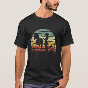 T-shirt Cowgirl À Cheval Fleurs Rétro Western TX Ranch H