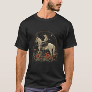 T-shirt Cowgirl à cheval style boho fleur sauvage vintage