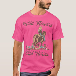 T-shirt Cowgirl au coucher du soleil chevauchant un cheval