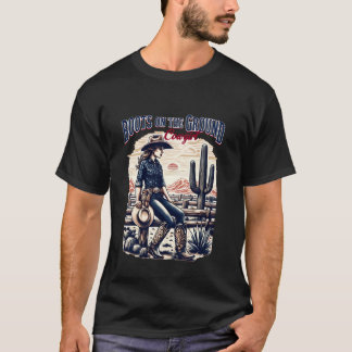 T-shirt Cowgirl aux bottes sur le terrain I Esprit de cowg