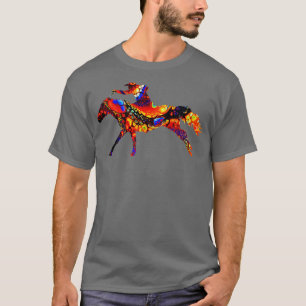 T-shirt Cowgirl Barrel Racing sur Galloping Horse avec Mar