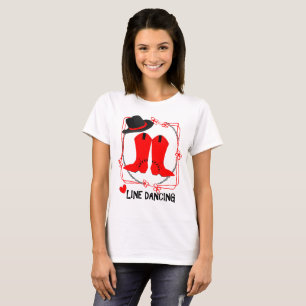 T-shirt Cowgirl Boots mignon ligne danse thème graphique