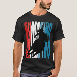 T-shirt Cowgirl Championne de Rodéo Rétro à Cheval Patriot