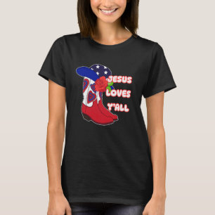 T-shirt Cowgirl chrétienne, Jésus mignon aime tout le mond