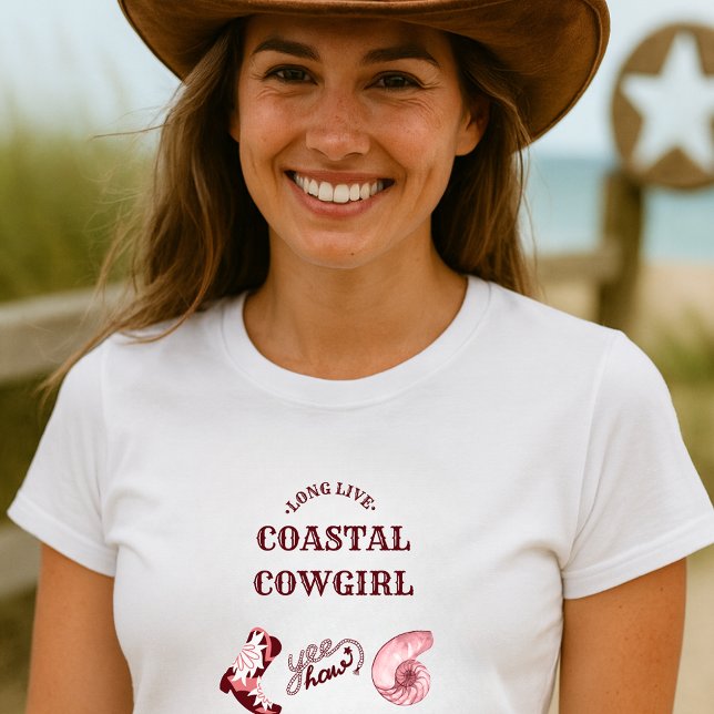T-shirt cowgirl côtière rose (Créateur téléchargé)