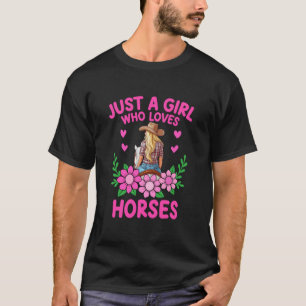 T-shirt Cowgirl Country Occidental Juste une Fille Qui Aim