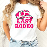 T-shirt Cowgirl Disco Dernier Rodeo Bachelorette<br><div class="desc">Un design amusant cowgirl avec des détails roses chauds et oranges</div>