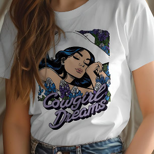 T-shirt Cowgirl Dreams Bluebonnet Field Western Shirt