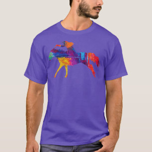 T-shirt Cowgirl équitation d'un cheval de course avec Rain