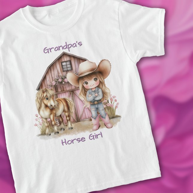 T-shirt Cowgirl Grandpas Horse Girl Pink Country Barn Pony (Cowgirl Grandpas Horse Girl Pink Country Barn Pony T-Shirt)
