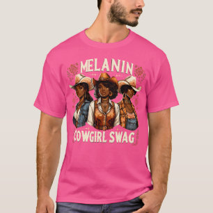 T-shirt Cowgirl Howdy Cowgirl afro-américaine Cowgirl Bla