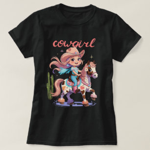 T-shirt Cowgirl Joyride - Cheval tacheté Western Adventure