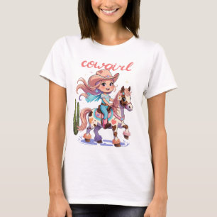 T-shirt Cowgirl Joyride - Cheval tacheté Western Adventure