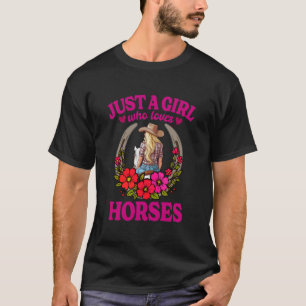 T-shirt Cowgirl juste une fille qui aime les chevaux