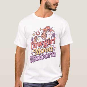 T-shirt Cowgirl Licorne Lune Licorne Marchandises Fantaisi