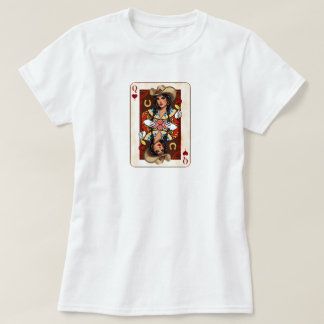 T-shirt Cowgirl Midwest Queen of Hearts Card - Love Luck