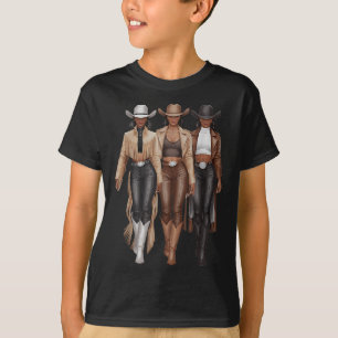 T-shirt Cowgirl occidentale noire Rodeo Western Mélanine C