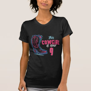 T-Shirt Cowgirl pour 9e anniversaire de fille de n